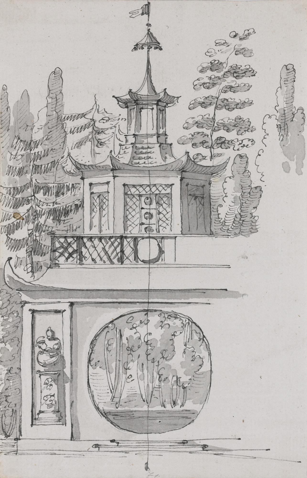 Giacomo Quarenghi - Chinese Pagoda And Entrance To A Chapel