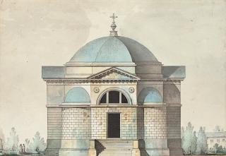 Giacomo Quarenghi - Elevation of the church of the cemetary of Kazan, Tsarskoye Selo