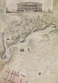 Giacomo Quarenghi - Plan For The English Garden At Peterhof, On The Outskirts Of St. Petersburg, With An Elevation Of The Empress\' Pavilion