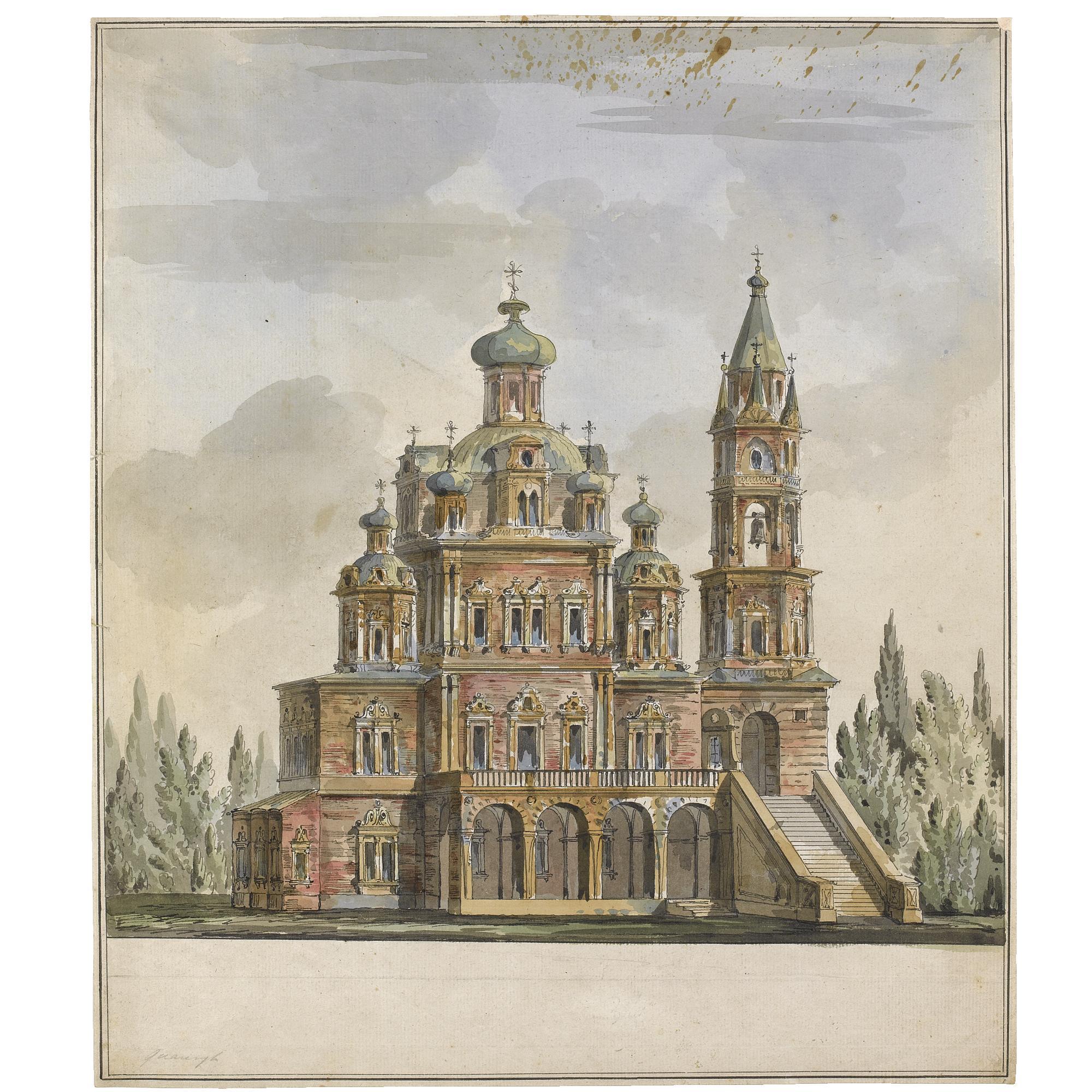 Giacomo Quarenghi - Project For The Church Of The Dormition On The Pokrovka, Moscow