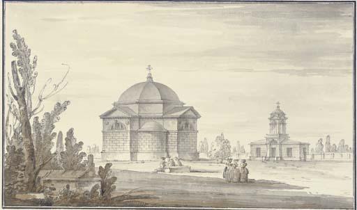 Giacomo Quarenghi - The Tomb of Lanskoi with the Church at Tsarskoe Selo