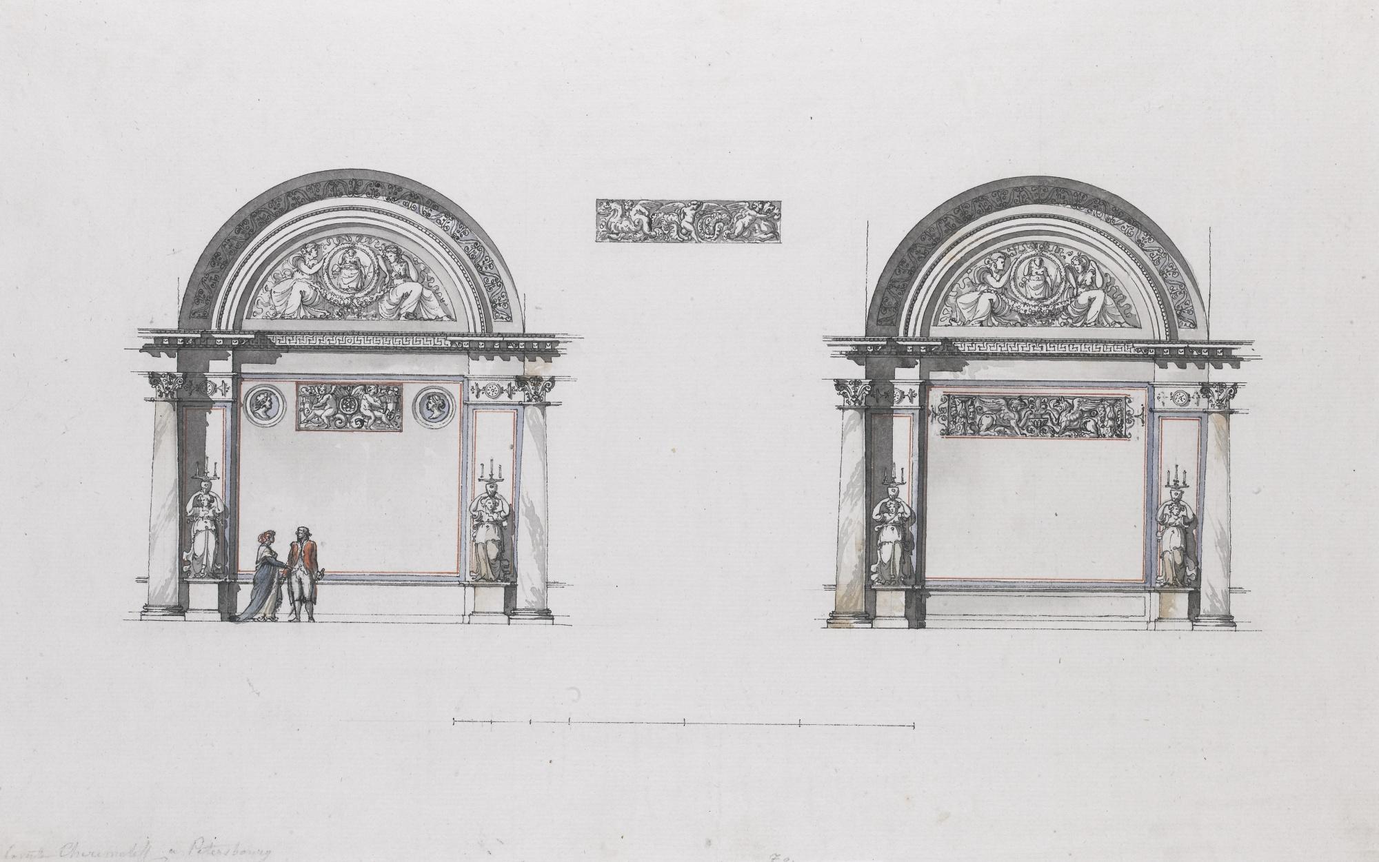 Giacomo Quarenghi - Two Studies For The Sheremetev Palace