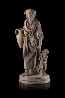 Giacomo Vaccaro - Contadina con bambino e brocca