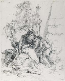 Giambattista Tiepolo - Two Magicians and two Boys, from: Scherzi di Fantasia (de Vesme 26; Rizzoli 17)