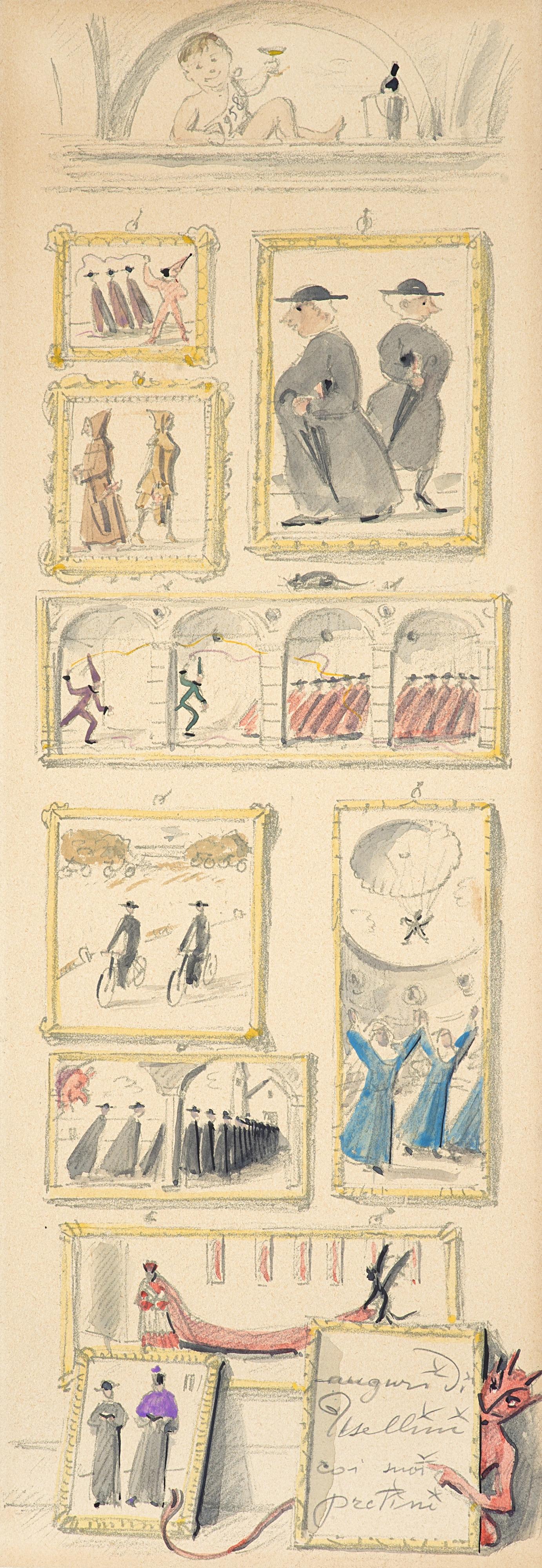 Gianfilippo Usellini - Auguri di Usellini ai suoi pretini