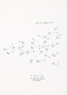 Gianfranco Baruchello - Lotto di otto disegni, 1966, inchiostro su cartoncino