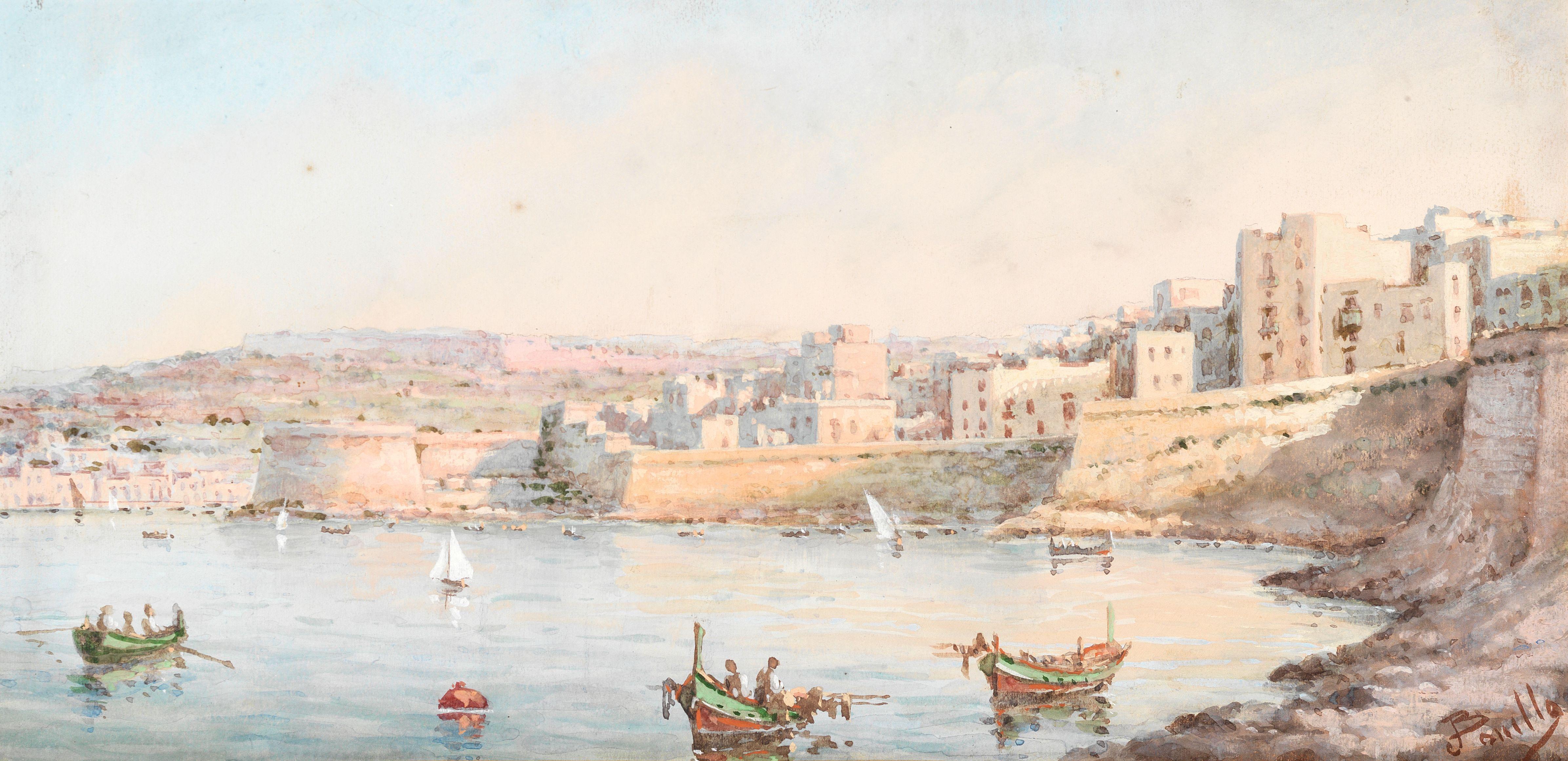 Gianni Bonello - The city of Mdina, Malta; A Maltese harbour, a pair