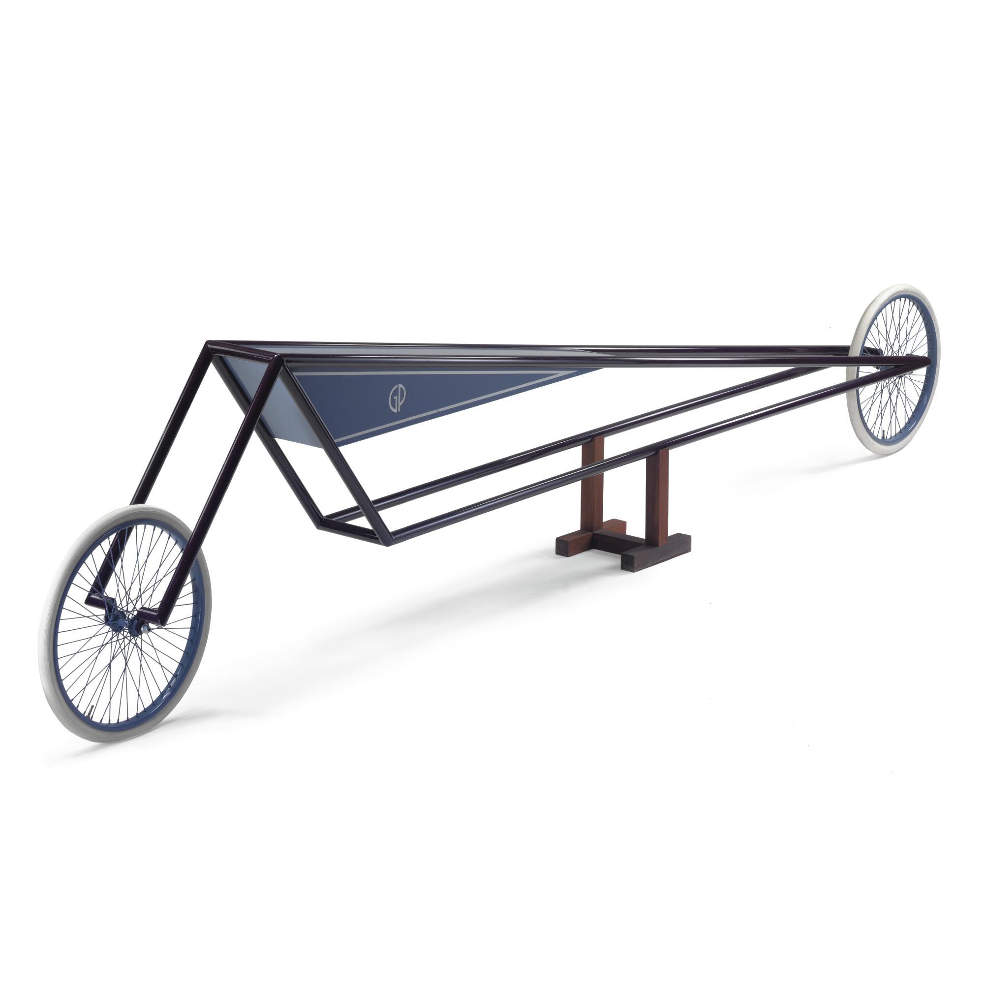 Gianni Piacentino - Dark Amaranth Frame Vehicle With Blue-Gray Triangle Tank