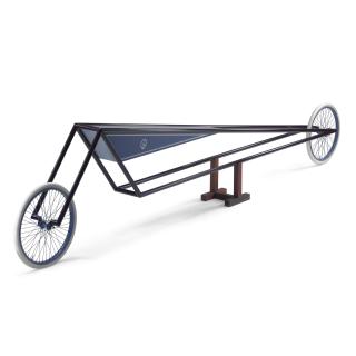 Gianni Piacentino - Dark Amaranth Frame Vehicle With Blue-Gray Triangle Tank
