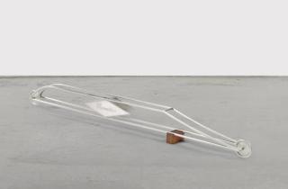 Gianni Piacentino - Mono Nickel Vehicle Ii (Rhomboid Plates)\'\'Nickel-Plated Iron Tube, Brass And Bronze, Mahogany Stand. Executed In 1971