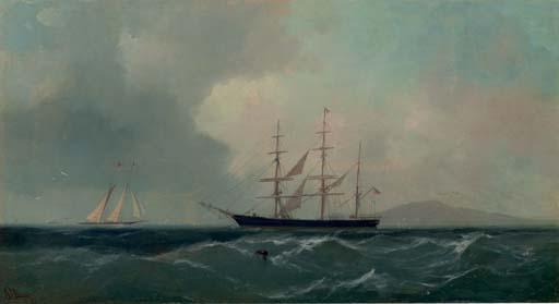 Gideon Jacques Denny - An American three masted clipper ship in San Francisco Bay