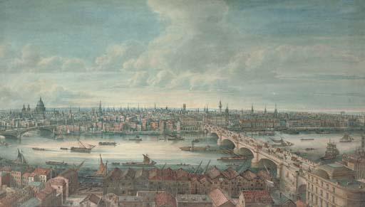 Gideon Yates - View of The River Thames With Blackfriars Bridge, St Paul\'S, London Bridge And The Monument
