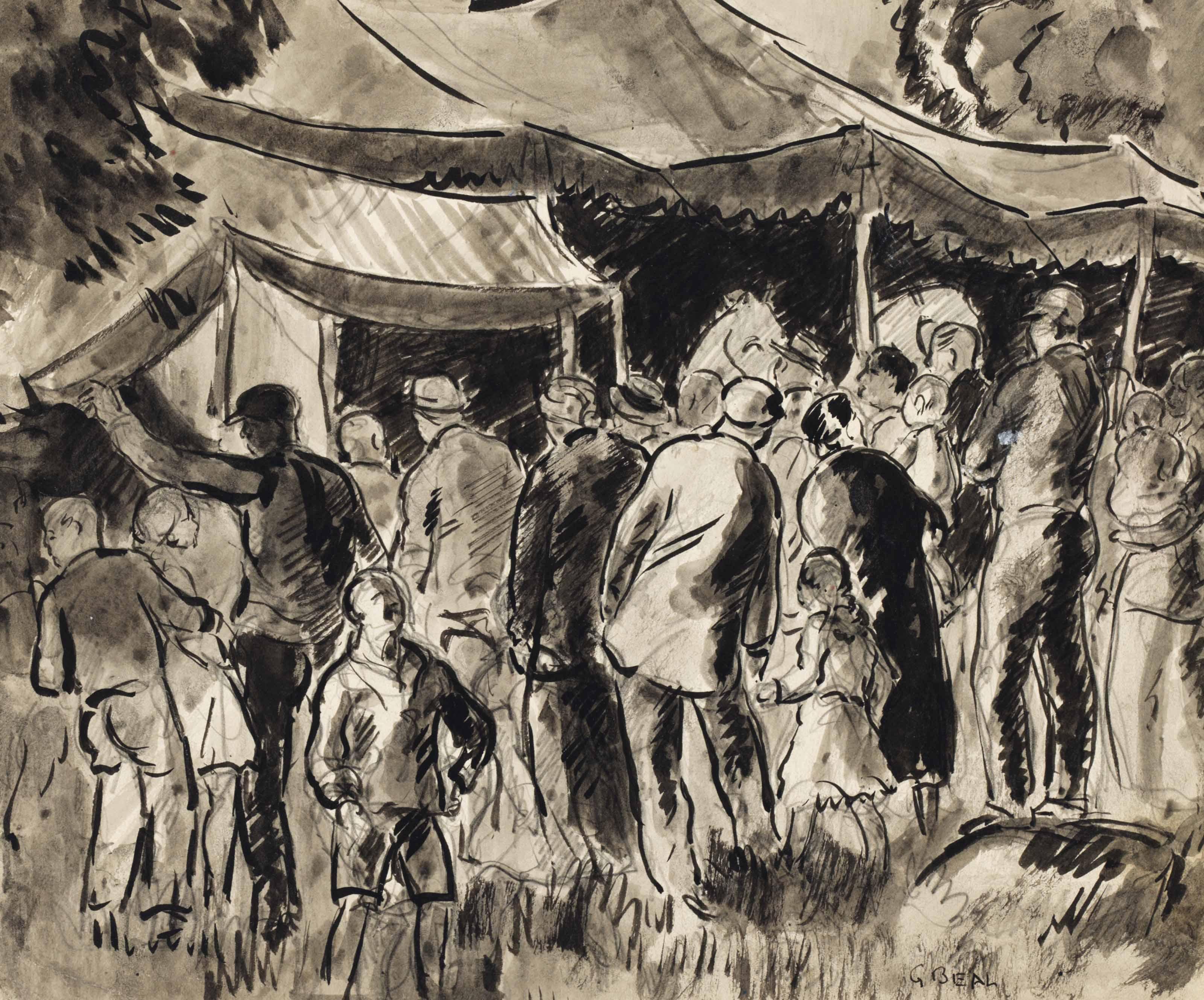 Gifford Beal - Figures Under Trees