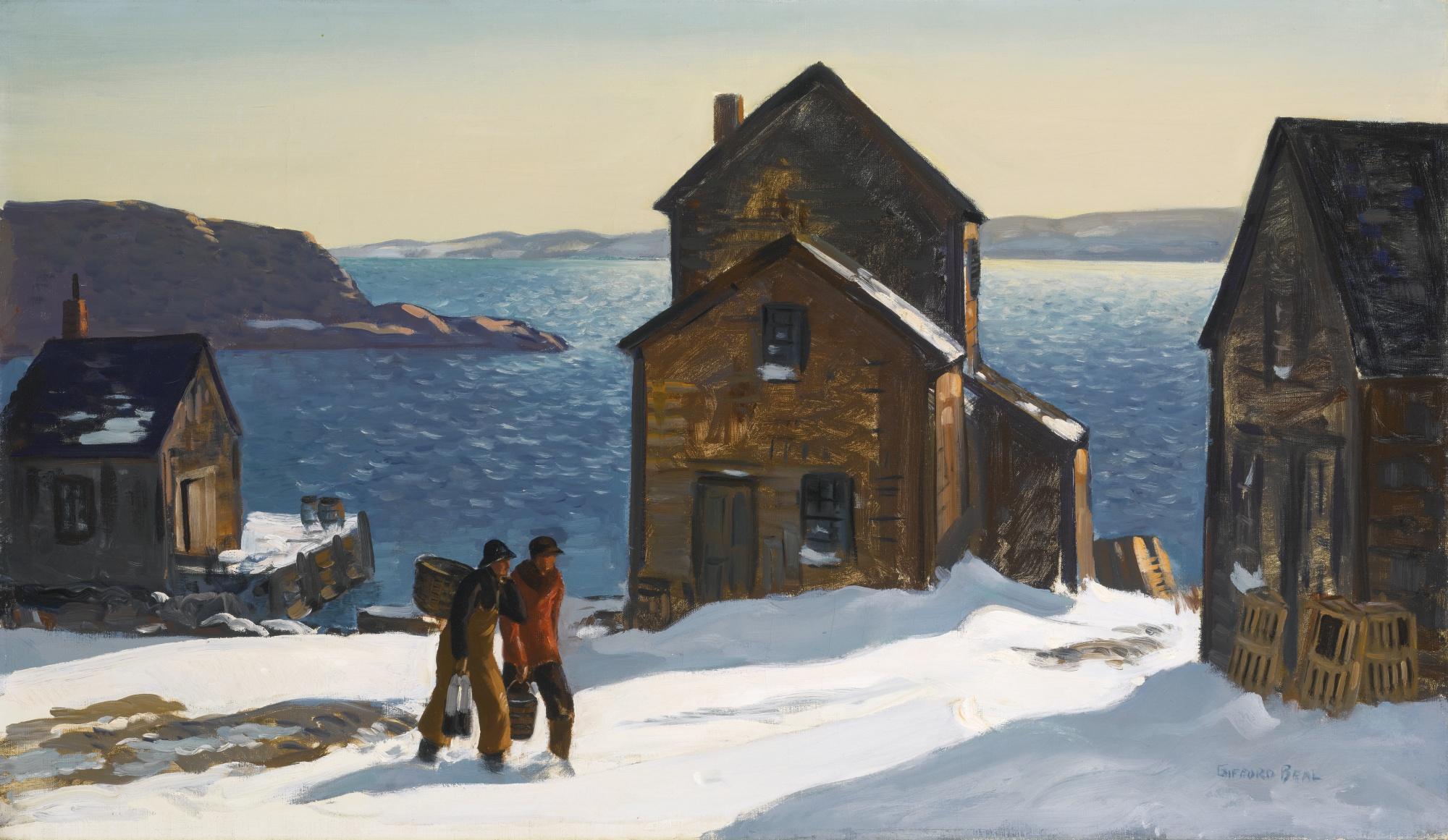 Gifford Beal - Fish Houses, Winter Day
