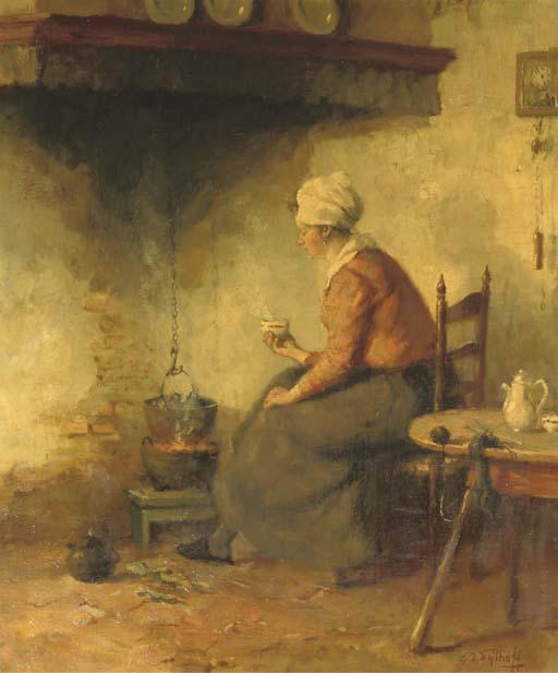 Gijsbertus Jan Sijthoff - A Warm Drink By The Fire