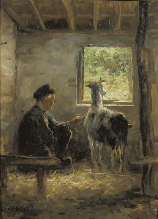 Gijsbertus Jan Sijthoff - Tending to the goat