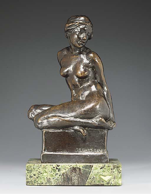 Gilbert Bayes - Seated female nude