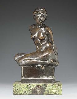 Gilbert Bayes - Seated female nude