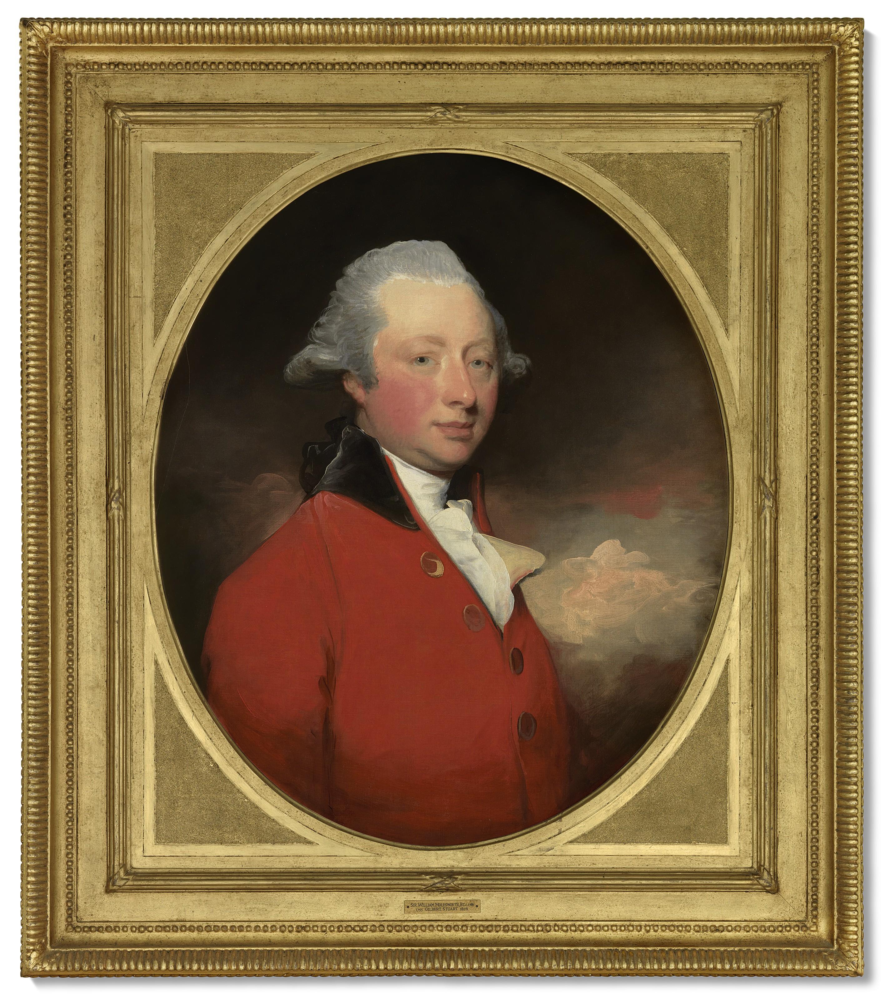 Gilbert Charles Stuart - Portrait Of Sir William Molesworth, 6Th Bt. (1758-1798), Half-Length, In A Red Coat With A Black Collar, In A Feigned Oval