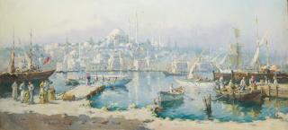 Gilbert Galland - Vue d\'Istanbul