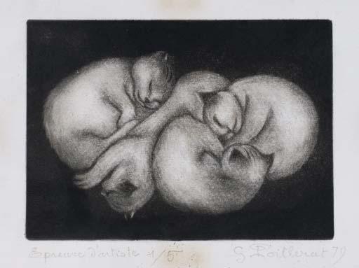 Gilbert Poillerat - Chats endormis