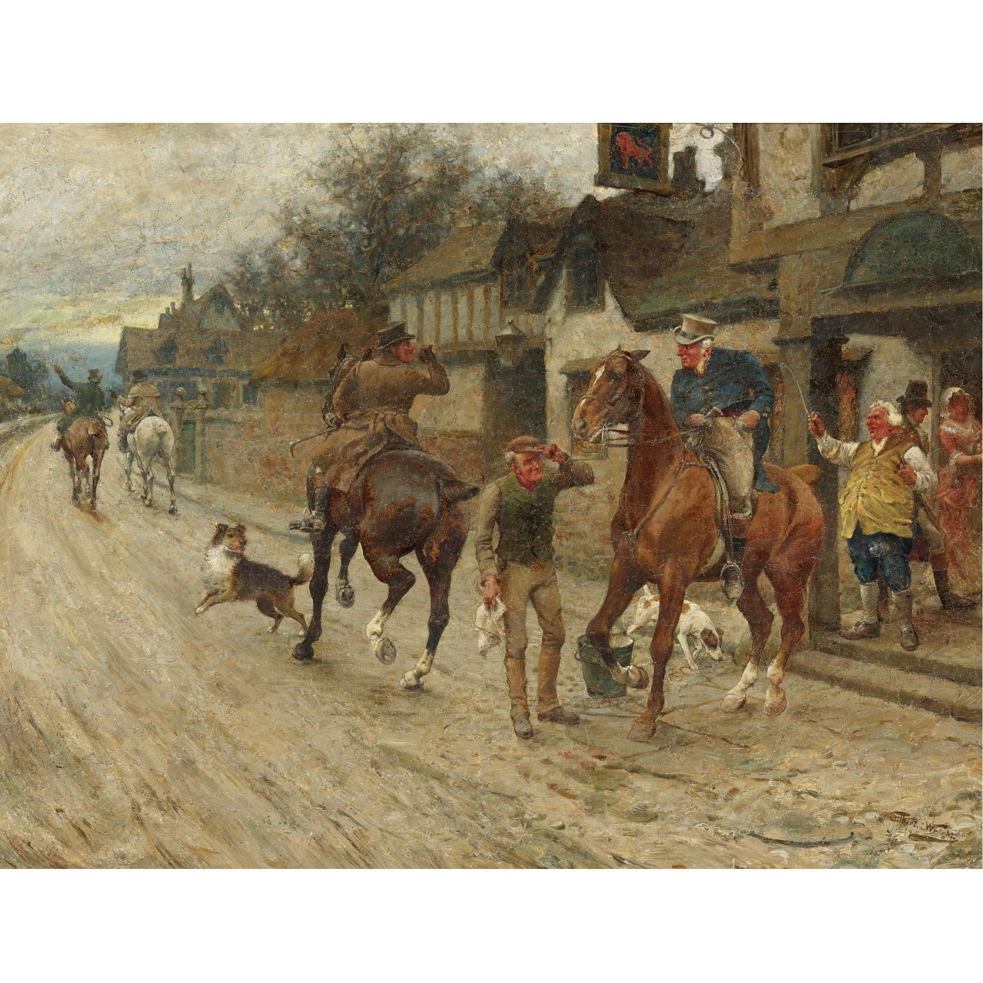 Gilbert Scott Wright - British The Departure From The Inn