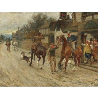 Gilbert Scott Wright - British The Departure From The Inn