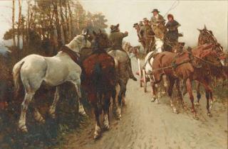 Gilbert Scott Wright - Taking the horses to market