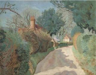 Gilbert Spencer, R.A. - A Lane In The Cotswolds