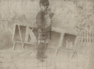 Gilbert Spencer, R.A. - By The Rabbit Hutch