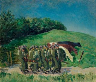 Gilbert Spencer R.A. - Troops in the Countryside (3rd version)
