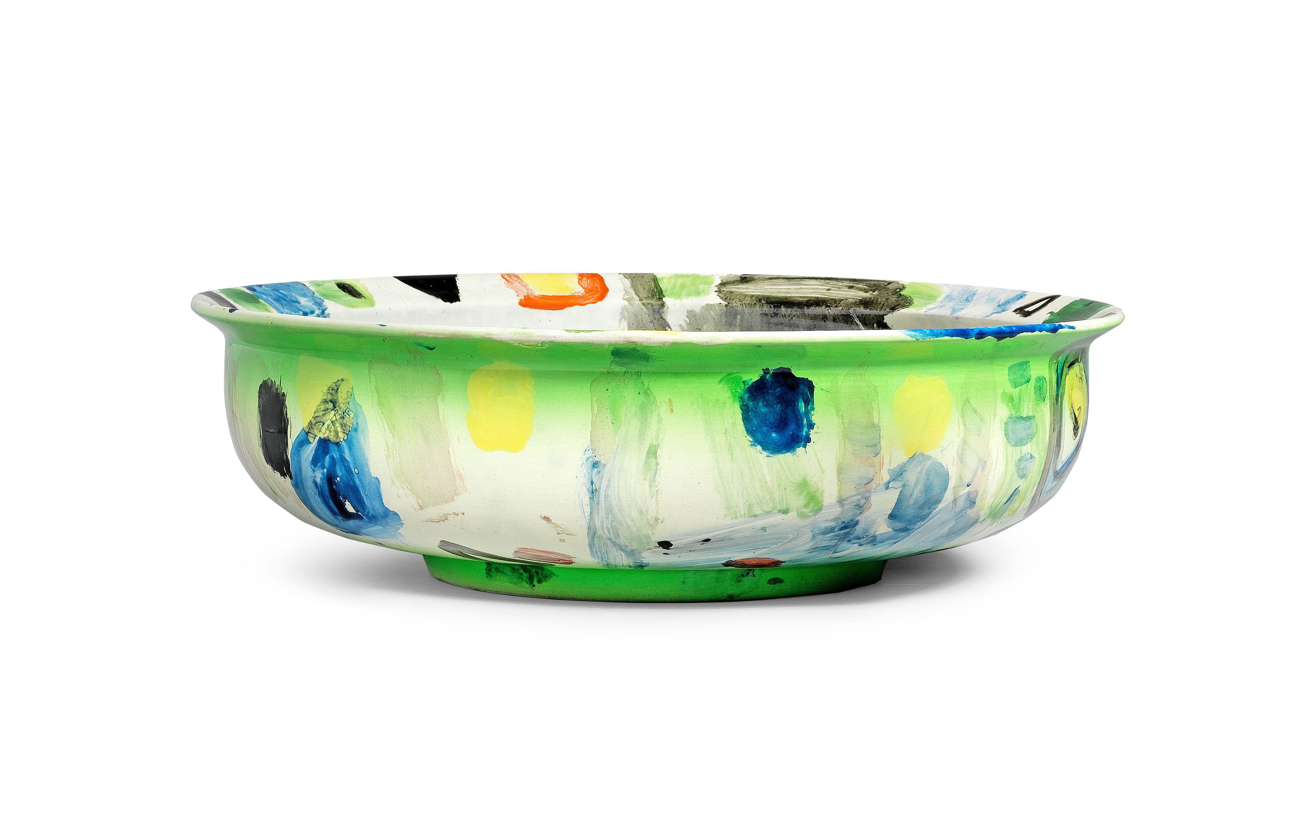 Gillian Ayres C.B.E., R.A. - Bowl, 1989 40 cm. (15 7/8 in.) diameter Painted to base with artist\'s signature and date