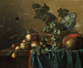 Gillis Gillisz. de Bergh - Still life with fruits and a butterfly