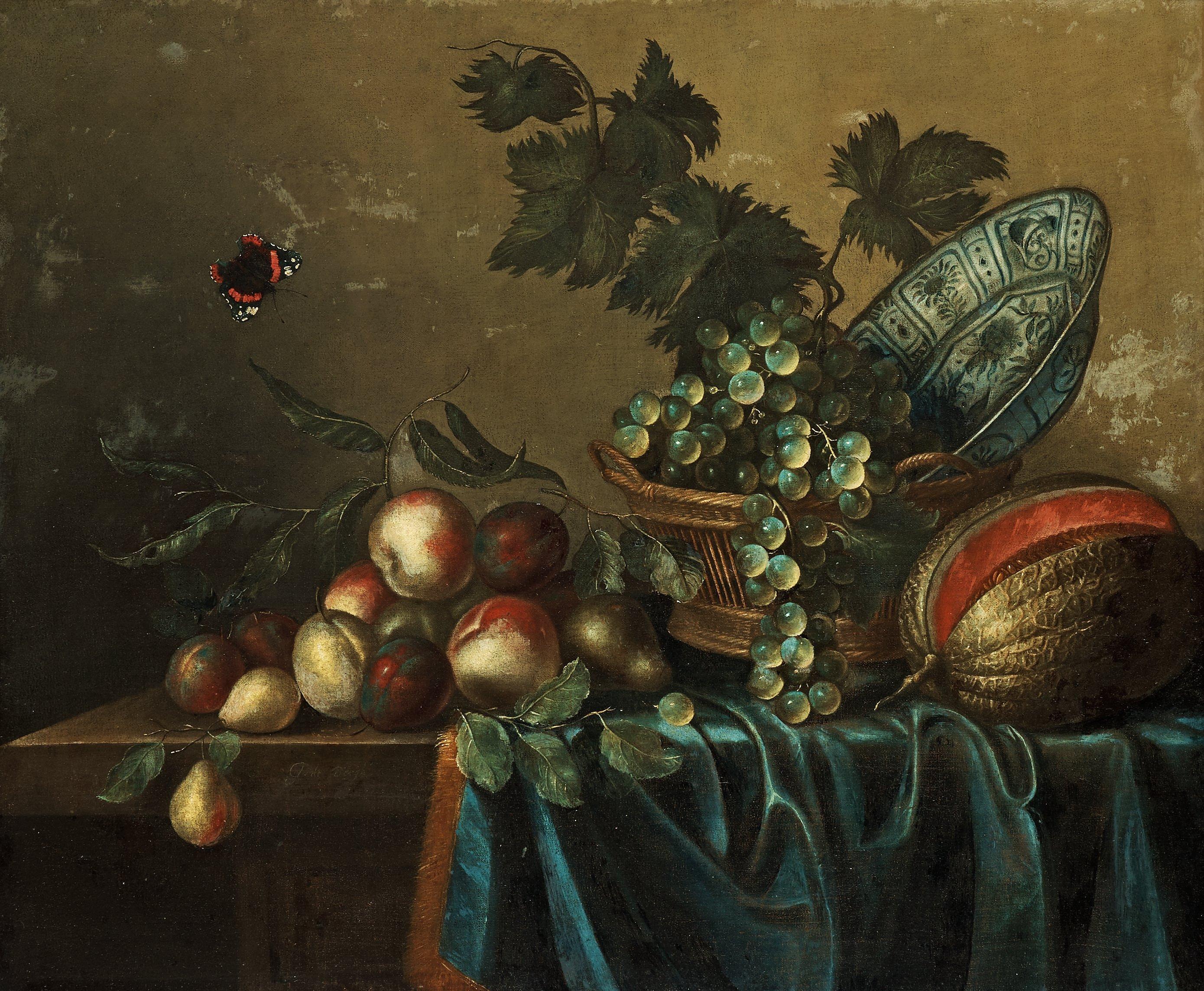 Gillis Gillisz. de Bergh - Still life with fruits and a butterfly