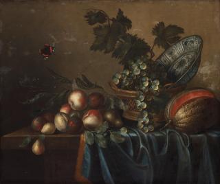 Gillis Gillisz. de Bergh - Still Life with Fruits and Butterfly.