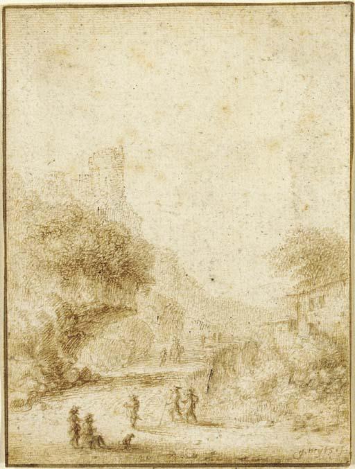 Gillis Neyts - Figures in a landscape