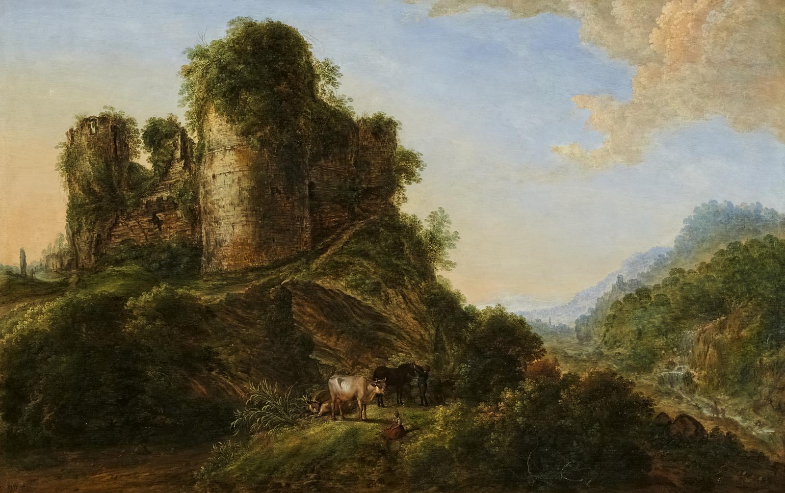 Gillis Neyts - Landschaft mit den Ruinen des César Castle in Vaulx-lez-Tournai