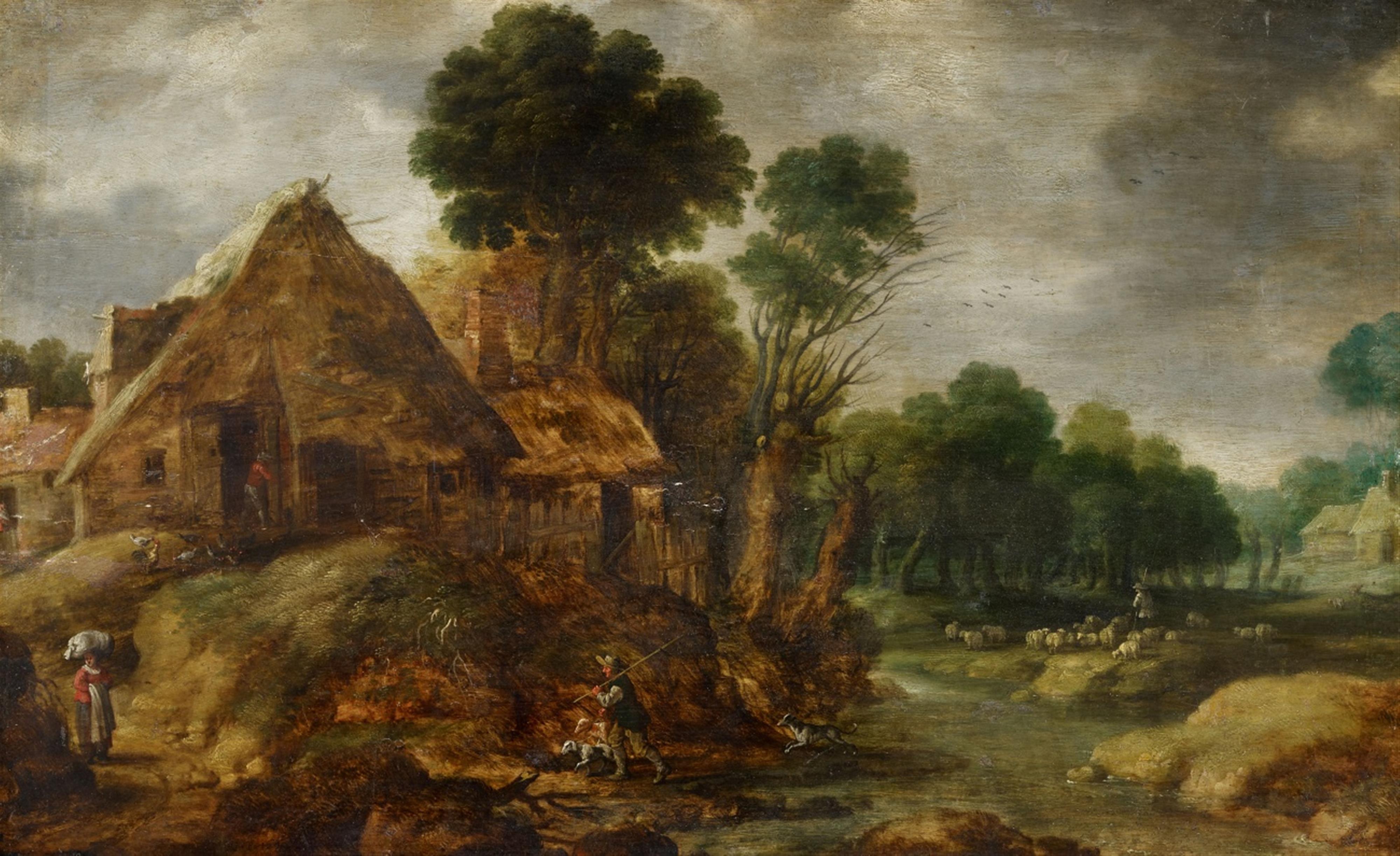 Gillis Peeters - Landschaft mit Gehöft Landschaft mit Jägern