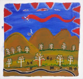 Ginger Riley Munduwalawala - Kurra Murra Travelling to Yumunkuni, 1991