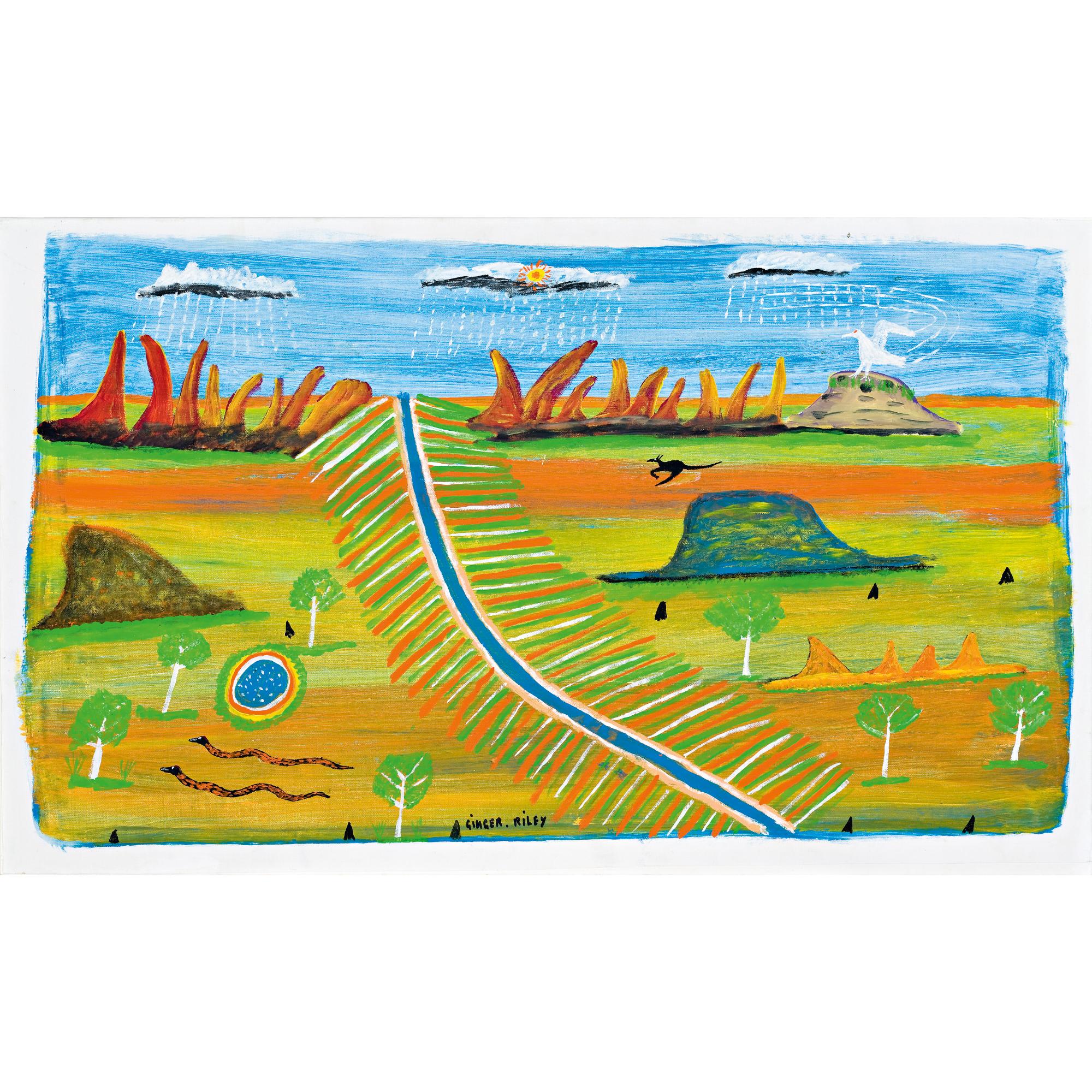 Ginger Riley Munduwalawala - The Ruined City In The Wet