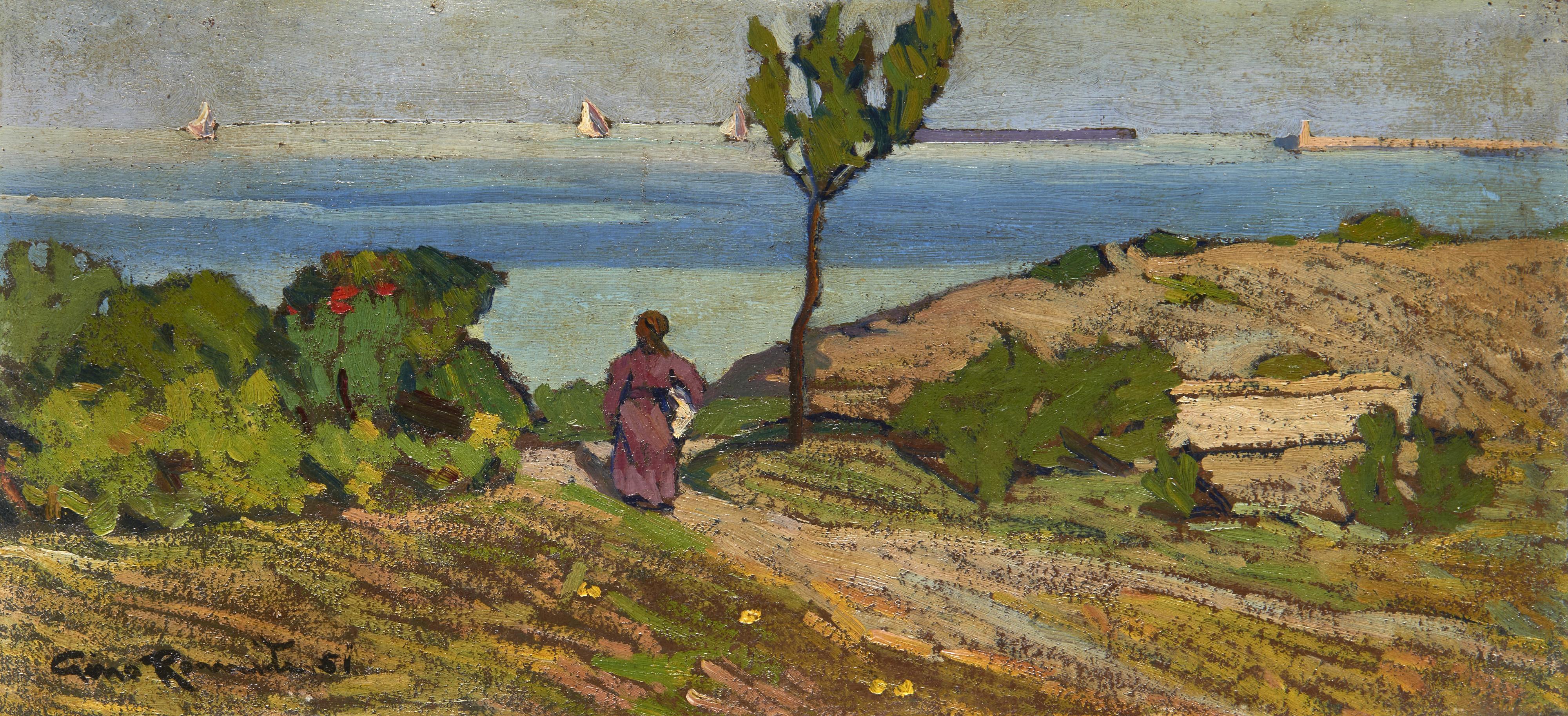 Gino Romiti - Contadina sulla costa ligure