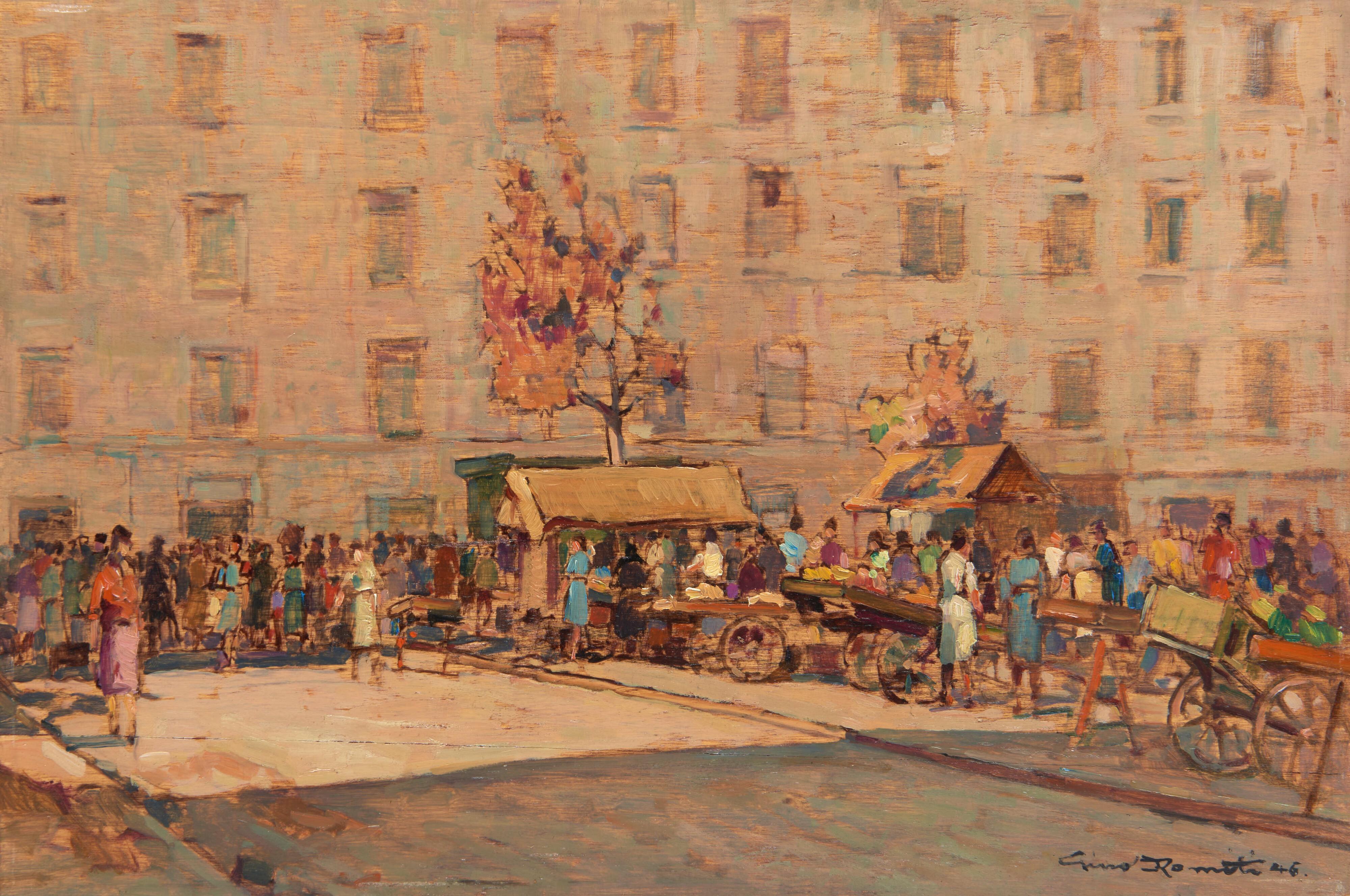 Gino Romiti - Mercato delle erbe a Livorno