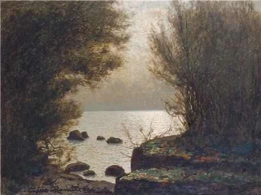 Gino Romiti - Veduta costiera con effetto di luna