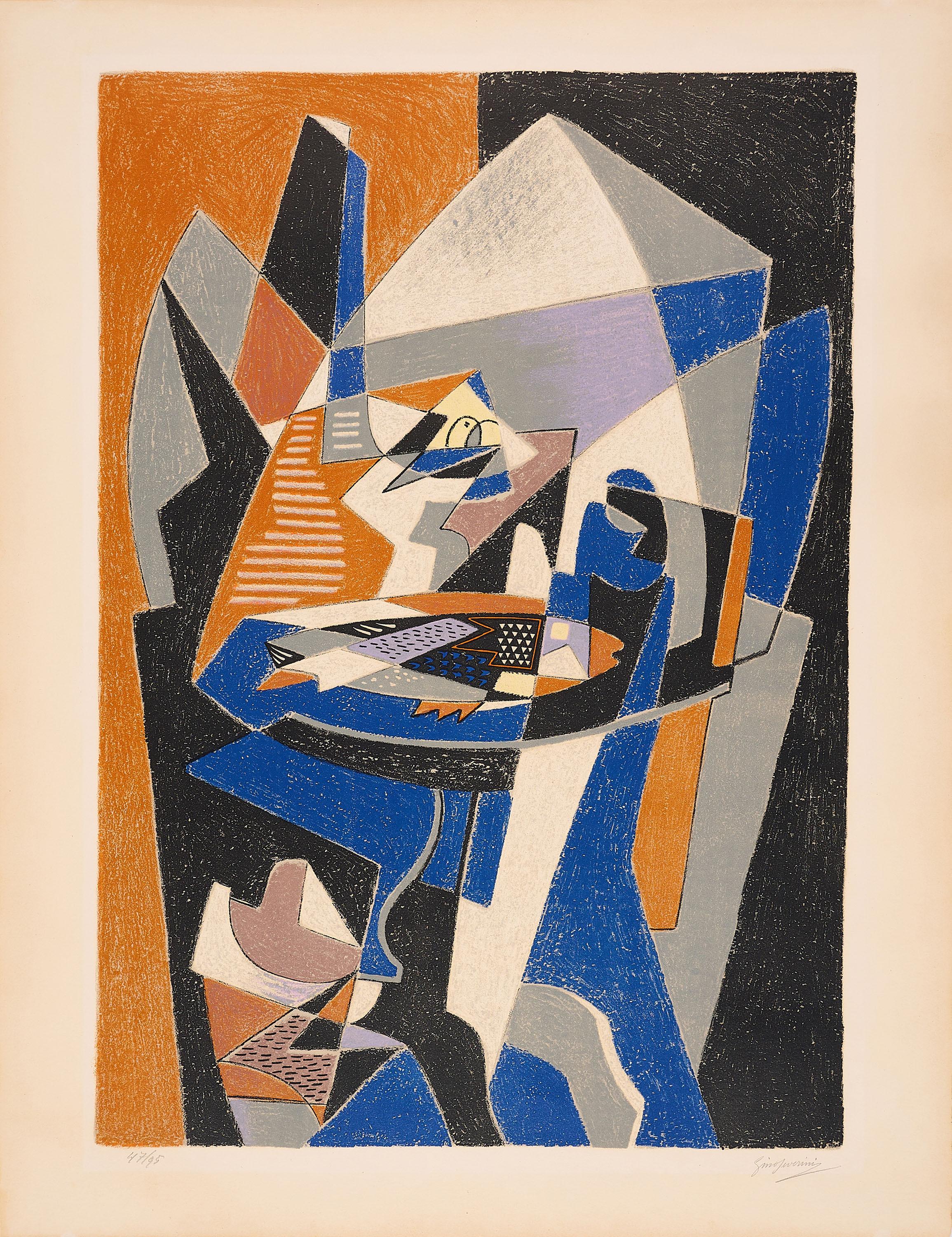 Gino Severini - Abstrahiertes Stillleben.