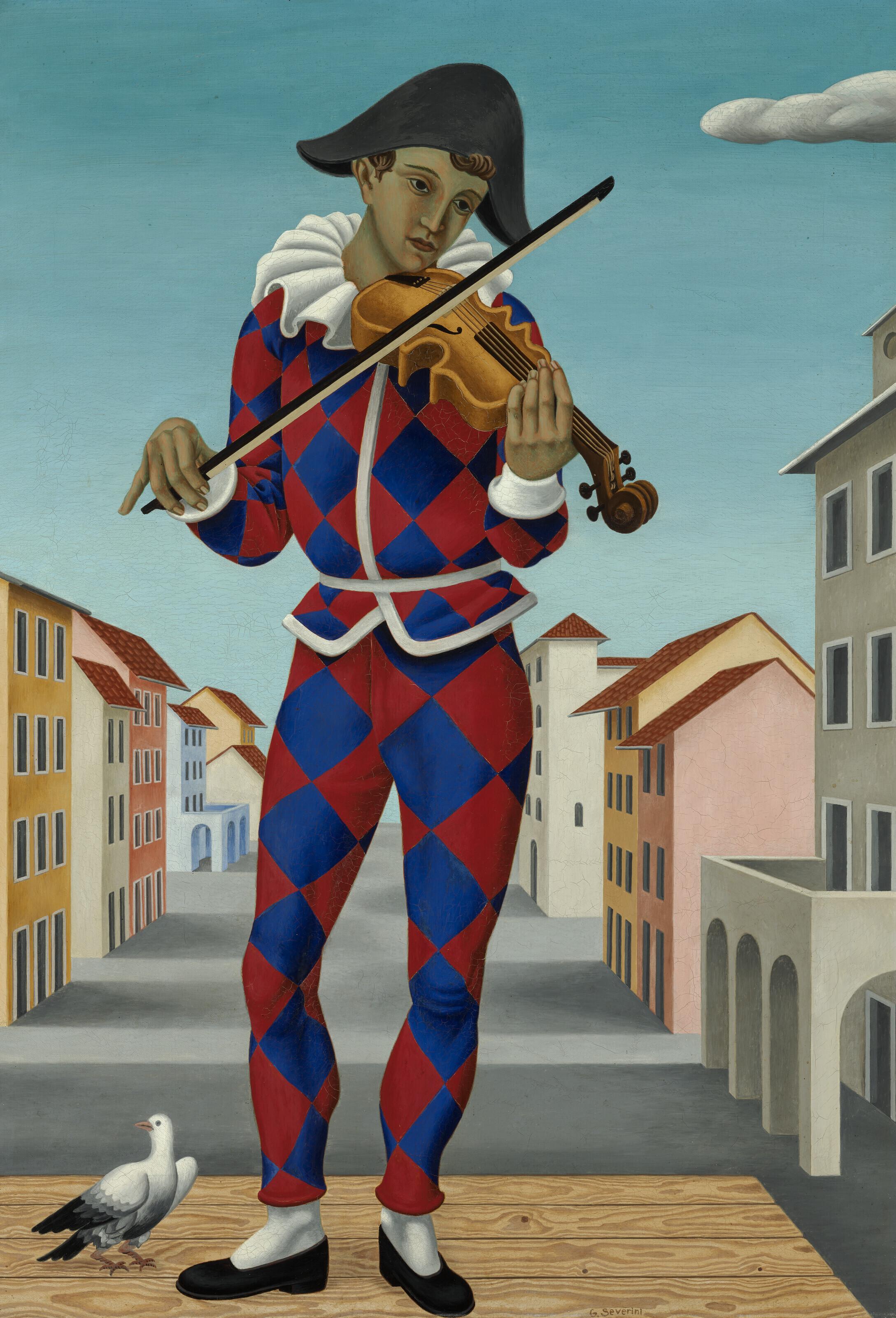 Gino Severini - Arlequin jouant du violon
