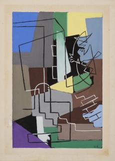 Gino Severini - Bozzetto per il balletto “Le Cantatrici Villane”