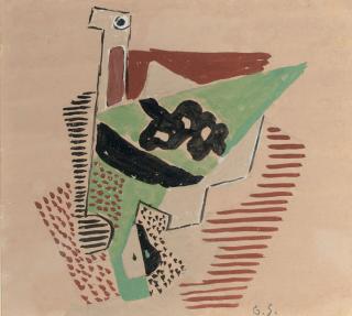 Gino Severini - Composition (study for a ceramic plate)