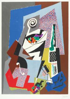 Gino Severini - Natura morta a Violino, plate 8 from \'Europäische Grafik III\' (Meloni 50)