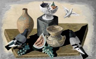 Gino Severini - Natura morta con piccioni