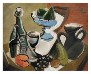 Gino Severini - Natura morta con uva e pere